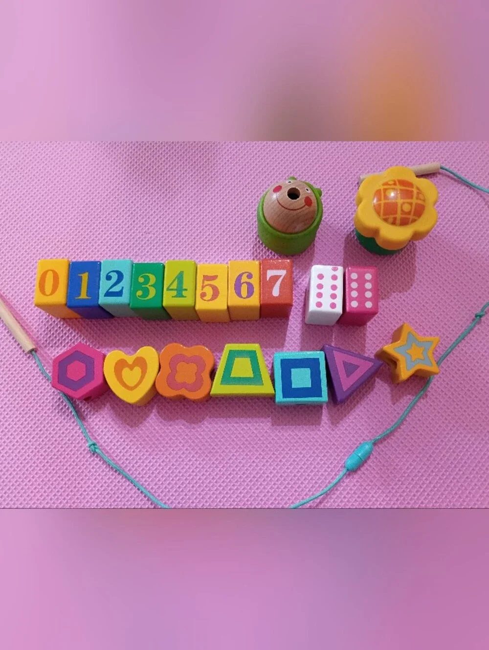 Colorful Number & Shape Learning Lacing Set - Picture 2 of 3